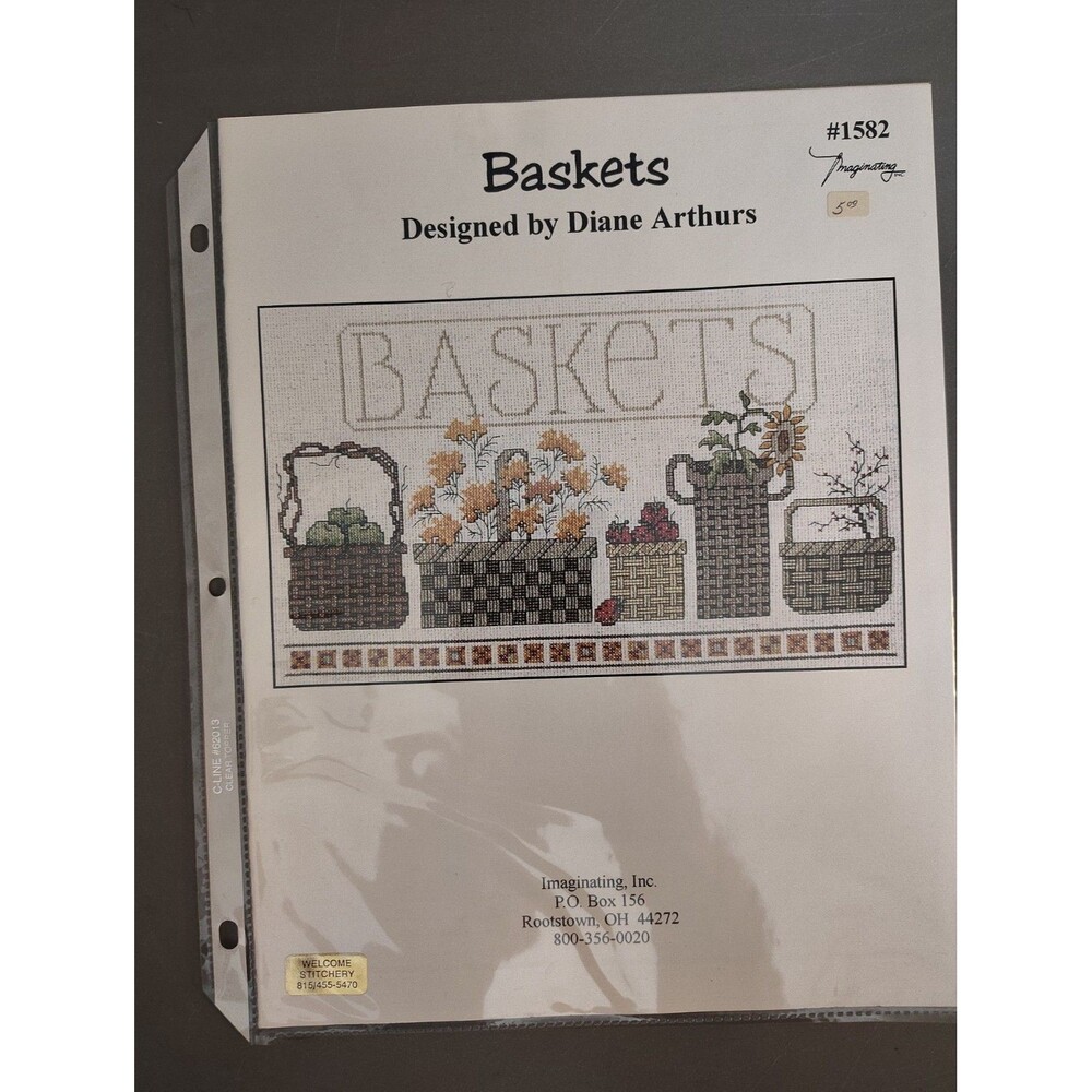 Imaginating BASKETS Counted Cross Stitch Pattern #1582 Diane Arthurs Vintage...